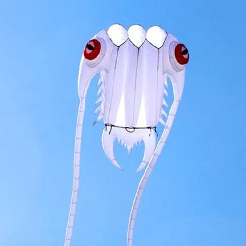new 2sqm white nylon trilobite kite